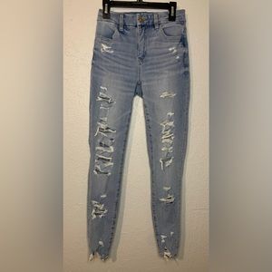 - American Eagle - 00 regular - skinny ripped jeans